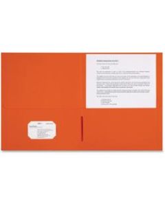 Sparco Leatherette Portfolio, 8-1/2in x 11in, 2 Pocket, Orange, Box of 25