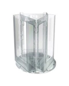 Azar Displays 3-Pocket Acrylic Revolving Trifold Brochure Holder, 8-1/4inH x 7inW x 7inD, Clear