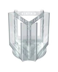 Azar Displays 3-Pocket Revolving Bifold Brochure Holder, 9inH x 9inW x 9inD, Clear