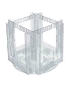 Azar Displays 4-Pocket Acrylic Revolving Bifold Brochure Holder, 9inH x 9-1/2inW x 9-1/2inD, Clear