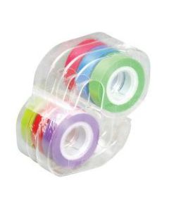 Lee Products Removable Highlighter Tape, 0.5in x 720in, Assorted Colors, Pack Of 6