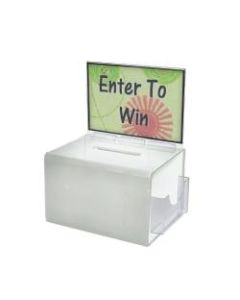 Azar Displays Plastic Suggestion Box, With Lock, Extra-Large, 8 1/4inH x 11inW x 8 1/4inD, White