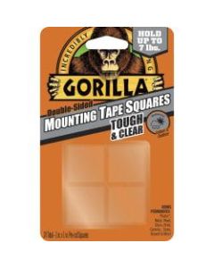 Gorilla Tough & Clear Mounting Squares - 1in Length x 1in Width - 1 / Pack - Clear