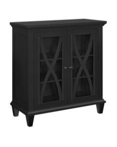 Ameriwood Home Ellington Double-Door Accent Cabinet, 3 Shelves, Black