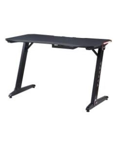 Lorell 47inW Ergonomic Gaming Desk, Black