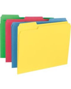Business Source 1/3 Tab Cut Letter Recycled Top Tab File Folder - 8 1/2in x 11in - Top Tab Location - Assorted Position Tab Position - Assorted - 10% - 50 / Box