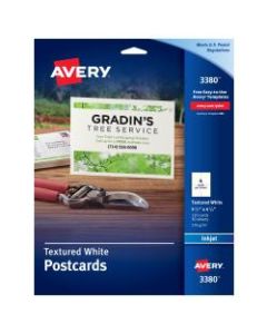 Avery Inkjet Post Cards, 4 1/4in x 5 1/2in, Matte White, Box Of 120