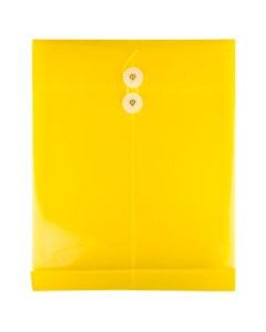 JAM Paper Open-End Plastic Envelopes, Letter-Size, 9 3/4in x 11 3/4in, Yellow, Pack Of 12
