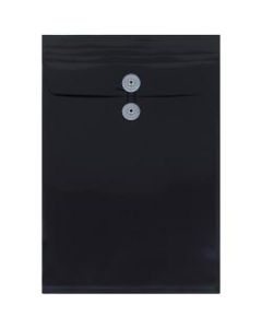 JAM Paper Open-End Plastic Envelopes, Legal-Size, 9 3/4in x 14 1/2in, Black, Pack Of 12