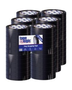 Tape Logic Tensilized Poly Strapping Tape, 3in Core, 1in x 60 Yd., Black, Case Of 72