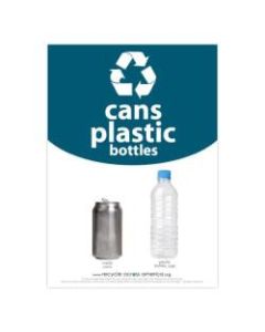 Recycle Across America Cans And Plastics Standardized Recycling Labels, CP-1007, 10in x 7in, Dark Teal