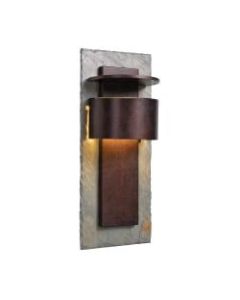 Kenroy Home Pembrook 1-Light Extra Large LED Wall Lantern, Natural Slate/Copper