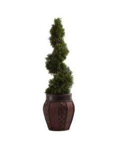 Nearly Natural 31inH Cedar Spiral With Decorative Planter