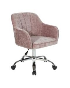 Office Star Versailles Velvet Mid-Back Office Chair, Rose/Chrome