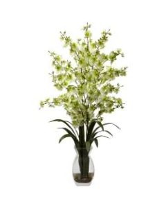 Nearly Natural 25inH Polyester Dancing Lady Orchid Arrangement With Vase