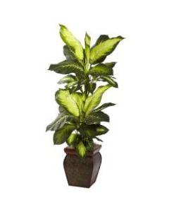 Nearly Natural 45inH Plastic Golden Dieffenbachia With Planter