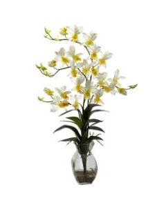 Nearly Natural 23inH Polyester Dendrobium Orchid Arrangement With Vase