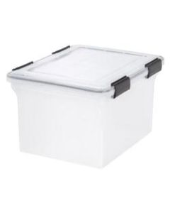 Iris Weather Tight Storage File Box, Letter/Legal Size, 10 9/10in x 14 1/2in x 17 7/8in, Clear