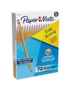 Paper Mate Everstrong Break-Resistant Pencils, #2 Lead, Yellow, Pack Of 72 Pre-Sharpened Pencils