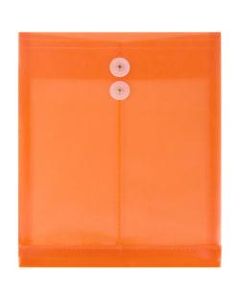 JAM Paper Open-End Plastic Envelopes, Letter-Size, 9 3/4in x 11 3/4in, Orange, Pack Of 12