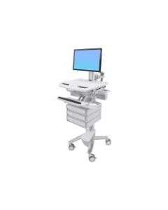 Ergotron StyleView Cart with LCD Pivot, 3 Drawers - Cart - for LCD display / PC equipment (open architecture) - plastic, aluminum, zinc-plated steel - screen size: up to 24in