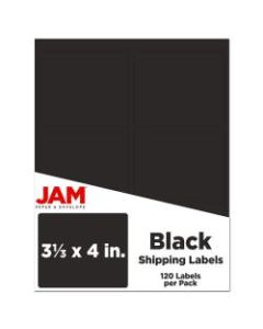 JAM Paper Mailing Address Labels, 3 1/3in x 4in, Black, Pack Of 120