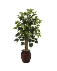 Nearly Natural 44inH Plastic Ficus Tree With Decorative Planter