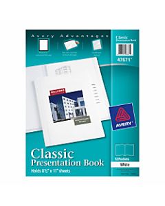Avery Classic Presentation Book, 1in Round Rings, White