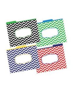 Barker Creek Tab File Folders, 8 1/2in x 11in, Letter Size, Chevron Nautical, Pack Of 12