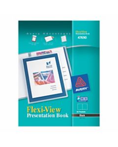 Avery Flexi-View Presentation Book, 12 Pockets, Black