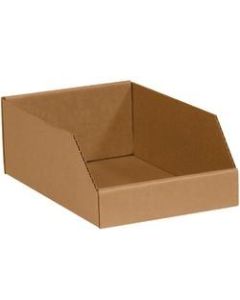 Office Depot Brand Standard-Duty Open-Top Bin Storage Boxes, Small Size, 4 1/2in x 12in x 10in, Kraft, Case Of 25