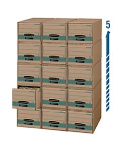Bankers Box Stor/Drawer Steel Plus Drawer Files, Letter Size, 23 1/4in x 12 1/2in x 10 3/8in, 100% Recycled, Kraft/Green, Pack Of 6