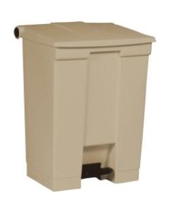Rubbermaid Commercial Mobile Step-On Container - Step-on Opening - Overlapping Lid - 18 gal Capacity - Rectangular - Fire-Safe, Mobility, Puncture Resistant, Heavy Duty, Pedal Control - 26.5in Height x 19.8in Width x 16.1in Depth - Plastic - Beige - 1 Eac