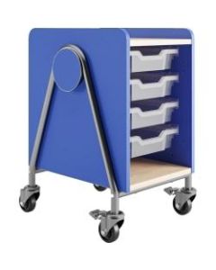 Safco Whiffle 4-Drawer Mobile Storage Cart, 27-1/4inH x 16inW x 20inD, Spectrum Blue
