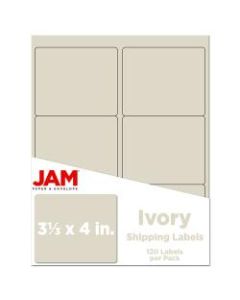 JAM Paper Mailing Address Labels, 3 1/3in x 4in, Ivory, Pack Of 120