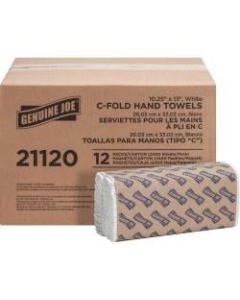 Genuine Joe C-Fold Paper Towels - 1 Ply - C-fold - 13in x 10.13in - White - Absorbent, Embossed - For Washroom, Restroom, Public Facilities - 200 Per Pack - 864 / Pallet