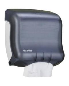 San Jamar UltraFold Towel Dispenser - C Fold, Multifold Dispenser - 240 x Sheet C Fold, 400 x Sheet Multifold - 11.5in Height x 11.5in Width x 6in Depth - Pearl Black - 6 / Carton