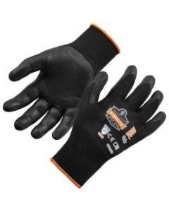 Ergodyne ProFlex 7001 Nitrile-Coated Nylon Gloves, Large, Black