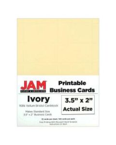 JAM Paper Printable Business Cards, 3.5in x 2in, Ivory, Pack Of 100
