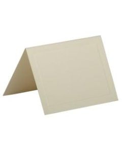 JAM Paper Strathmore Fold-Over Cards, With Panel, 4 Bar, 3 1/2in x 4 7/8in, Ivory, Pack Of 25