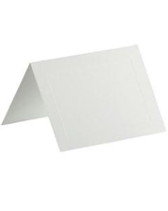 JAM Paper Strathmore Fold-Over Cards, With Panel, 4 Bar, 3 1/2in x 4 7/8in, Bright White, Pack Of 25