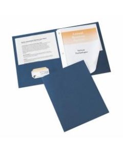 Avery 2-Pocket Folders With Fasteners, Letter Size, Dark Blue, Pack Of 25