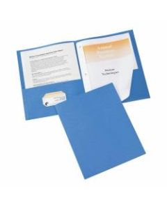 Avery 2-Pocket Folders With Fasteners, Letter Size, Light Blue, Pack Of 25