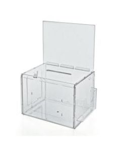 Azar Displays Plastic Suggestion Box, With Lock, Extra-Large, 8 1/4inH x 11inW x 8 1/4inD, Clear