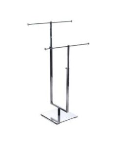 Azar Displays 2-Tier Adjustable Necklace Counter Display, 29inH x 13inW x 7inD, Silver