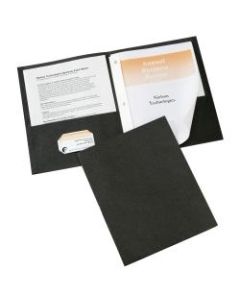 Avery 2-Pocket Folders With Fasteners, Letter Size, Black, Pack Of 25