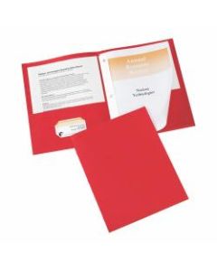 Avery 2-Pocket Folders With Fasteners, Letter Size, Red, Pack Of 25