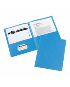 Avery 2-Pocket Folders, Letter Size, Light Blue, Pack Of 25