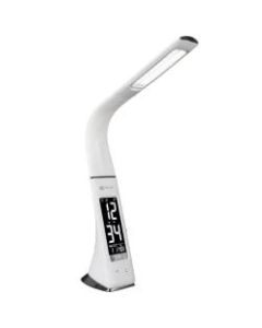 OttLite Wellness Series, Thrive LED Sanitizing Desk Lamp With Clock And USB Charging