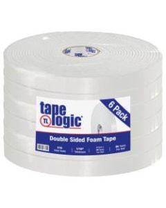 Tape Logic Double-Sided Foam Tape, 2in x 36 Yd., White, Case Of 6